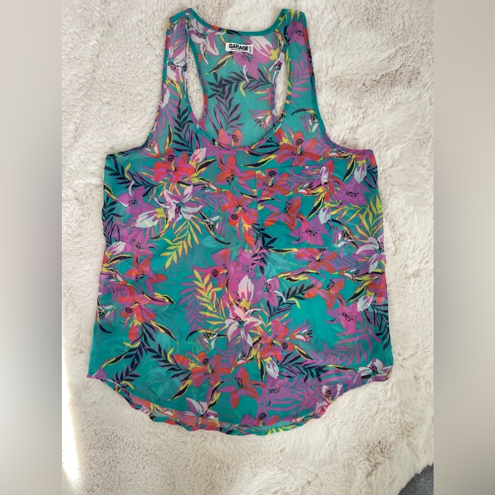 Garage sheer floral top